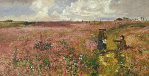John Samuel Raven Study for landscape with flowering oil painting image